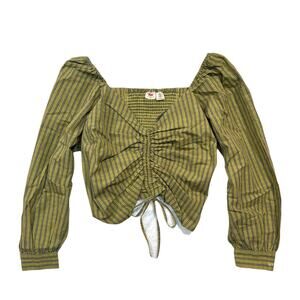 Levi’s Cropped Plaid Blouse Slim Fit Green Top Women’s 2X NEW